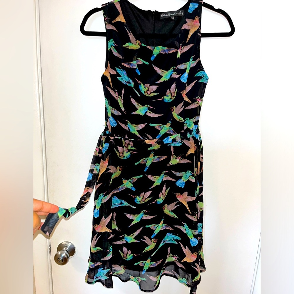 3/$25•Mela Loves London Unique Hummingbird Sundress Summer Spring Dress